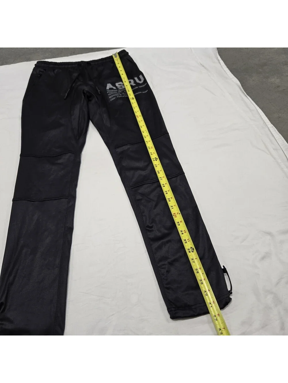 EUC Size M Men's ASVR Cinch Reflective Logo Jogger Pants Black Pockets DSG-0193